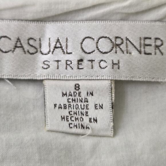 Vintage Casual Corner Women's SZ 8 Blue Floral Lined Sleeveless Fitted Dress - Picture 9 of 11